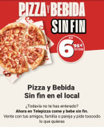 Buffet libre en Telepizza desde solo 6,95€