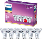 Philips energiezuinige LED Spot - 50 W - GU10 - warmwit licht - 6 stuks voor €14,99 bij Amazon