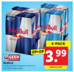 4x 250ml Redbull voor €3,99