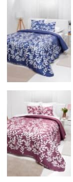 Colcha bouti estampada reversible flores de 90cn por 6€