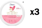 3 Botes de Dove Crema Ligera Hidratante de cuerpo, manos y cara para todo tipo de piel con Sérum Restaura Ceramidas 24h de Hidratación 250ml por 9.35€