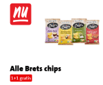 1+1 gratis op Alle Brets chips bij de Jumbo
