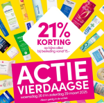 21% korting op bijna alles bij DA 26 t/m 29 maart in de winkels