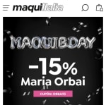 -15% de Descuento en María Orbai desde Maquillalia.