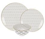 Service d'assiettes en grès de 18 pièces liseré or Camille à 22,02€