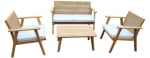 Conjunto Mesa + 2 Sillones y Sofá de Madera Canning por 259€