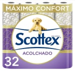 Pack x3 Scottex Acolchado Papel Higiénico Seco 32 rollos por 33.55€