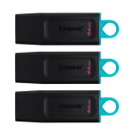 Kit com 3 Pen Drives da Kingston, modelo Exodia de 64GB - R$ 98,99