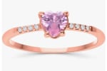 Joyería bizarro Anillo en oro rosa 14k con Zirconia por $4,671 en Amazon
