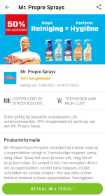 Mr Propre spray 50% terugbetaald