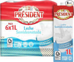 Leche Président semidesnatada brik 1L – Pack de 6 litros por 5,07€ y la entera por 5,41€