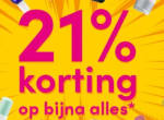 21% korting op bijna alles