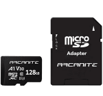 ARCANITE - Tarjeta de memoria microSDXC de 128 GB con adaptador SD, A1, UHS-I U3, V30, 4K, Clase 10, microSD, Velocidad de lectura hasta 90 MB/s