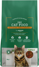 by Amazon Alimento seco completo para gatos adultos con pollo, pavo y verduras, 10 kg por 14,10€