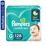 Fralda da Pampers, modelo Confort Sec com 128 uni - R$ 154,90