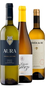 2 botellas de Aura Vendimia Nocturna Verdejo 2023. B. Aura. D.O. Rueda. + 2 botellas de Señorío del Bierzo Godello 2023. Vinos del Bierzo. D.O. Bierzo. + 2 botellas de Bouza do Rei 2023. Bouza do Rei 2023. D.O. Rías Baixas. por 34.75€