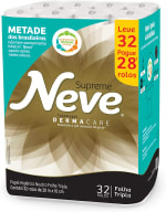 Papel Higiênico da marca Neve Supreme com 32 rolos - R$ 44,90