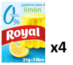 4 Paquetes de ROYAL Gelatina en polvo sabor limón 0 % ROYAL 31 g. por 6.27€