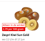 500 Gram Zespri Kiwi Sun Gold voor €2,79 bij de Jumbo