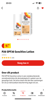 P20 SPF30 Sensitive Lotion Zonnebrand