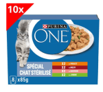 PURINA ONE Chat Stérilisé - Multivariétés - 80 x 85 g - Sachets fraîcheur pour chats adultes