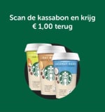 Probeer Starbucks ijskoffie. dmv. een gedeeltelijke cashback actie via Tikkie,