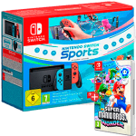 Consola Nintendo Switch + videojuego Mario Wonder y Switch Sports + Cinta Pierna + 3 Meses Online + 8€ por 319,99€