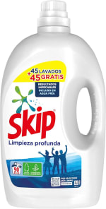 2 Botellas Skip Ultimate Limpieza profunda Detergente líquido, 45+45 lavados por 17,74€