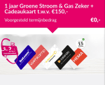 cadeaukaart t.w.v. €150,- bij 1 jaar groene stroom & Gas!