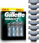 Refil de Barbeador Gillette Mach3 (Leve 8 Pague 6) - R$ 44,09