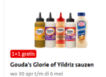 1+1 gratis op alle Gouda's Glorie en Yildriz sauzen bij de Jumbo