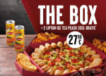 Gratis 2 blikjes Ice Tea Peach bij The Box & €12 korting op de 2e The Box bij Pizza Hut