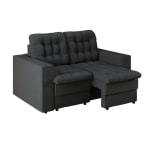 Sofá com 2 Lugares da Lubeck Plush Suede na cor Grafite - R$ 555,28