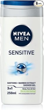 Acquire 6 packs of Nivea Men sensitive shower gel at Amazon for £6