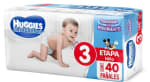 Pañales Huggies UltraConfort 40 piezas 7 a 10 kg por $196