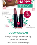 gratis lipstick en -50 % op alles