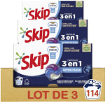 Lot de 3 Paquets de Pastilles Lessives Skip - 3x38 Pastilles à 24,11€