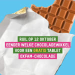 Gratis chocoladereep bij Oxfam op 12 oktober 2024