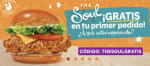 Hamburguesa gratis en tu primer pedido en bares Popeyes