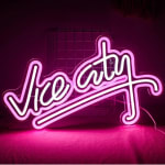 Panneau néon « Vice City » à LED rose et blanc à 36,99€