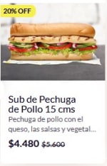 ¡Subway lanza un descuento del 20% solo por el día de hoy!