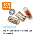 Alle AH Schnitten of sloffen van de bakkerij 50% korting