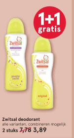 Alle Zwitsal deodorant 1+1 Gratis