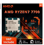 Procesador de CPU AMD Ryzen 7 7700 R7 4,5 GHz 8-Core 16-Thread, 5nm L3 = 32M Socket AM5 sellado sin enfriador por 162,54€