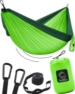 Hamaca de camping doble y individual portátil hamaca con correas de árbol por 14,92€