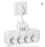 Regletas Enchufes con Interruptor con 4 Tomas y 3 Carga Rápida USB por 17,39€