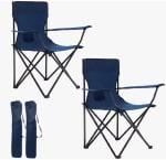 Pack de 2 Sillas Plegable con Reposabrazos Portavasos y Bolsa de Transporte por 18,46€