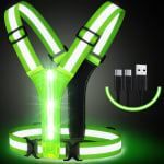 LED reflecterende vest hardloopkleding, USB oplaadbaar voor €16,99 via Amazon