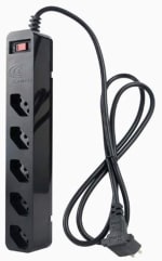 Filtro de linha com 5 tomadas da iClamper + DPS na cor preta - R$ 44,90