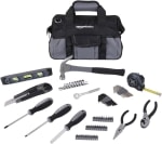 Amazon Basics Juego de herramientas básicas de reparación para el hogar, 65 unidades por 10,35€